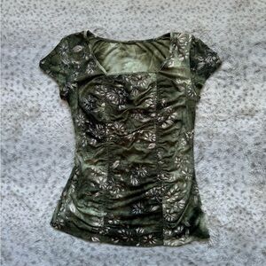 Earthy green vintage y2k top